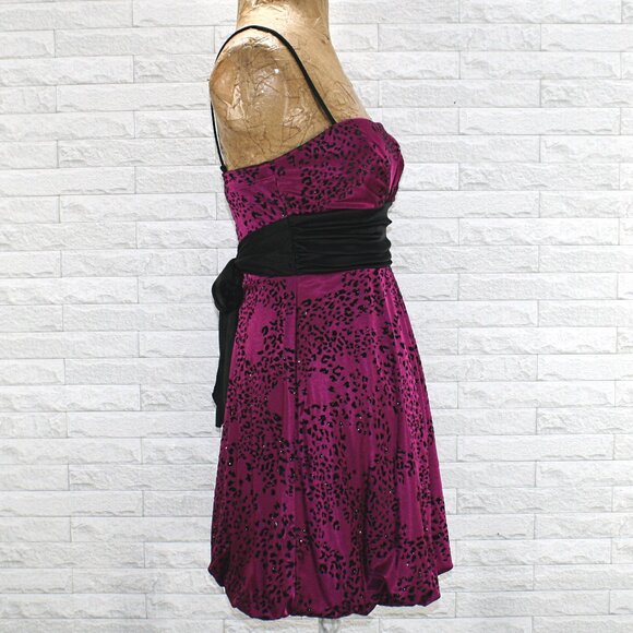 SPEECHLESS Dress Velvet Leopard Print Animal Print Party Holiday Burgundy Small - Picture 3 of 12